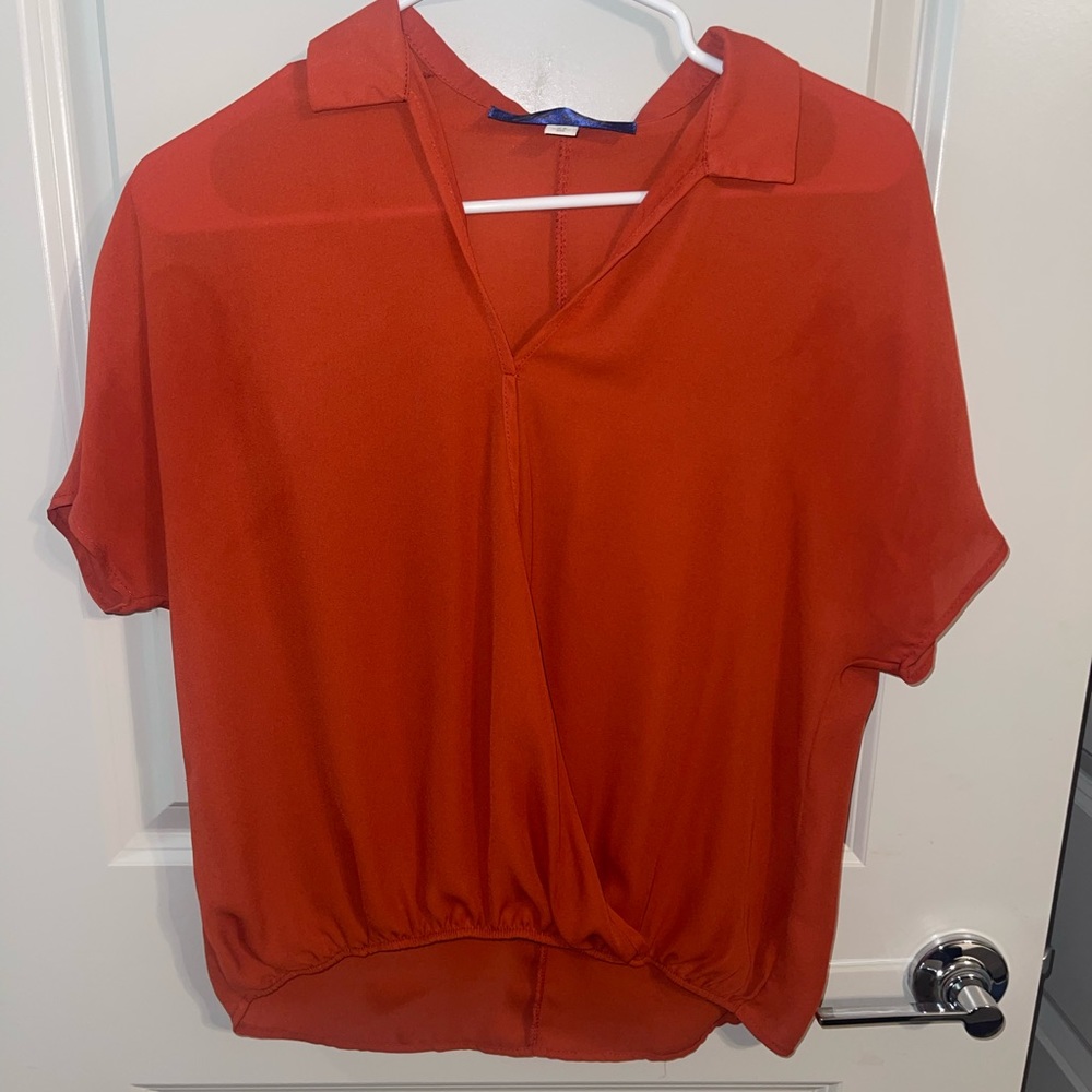 Cropped Orange Blouse.